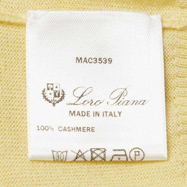 Pre Owned Loro Piana Yellow Manica Cashmere Knit Crewneck Sweater S