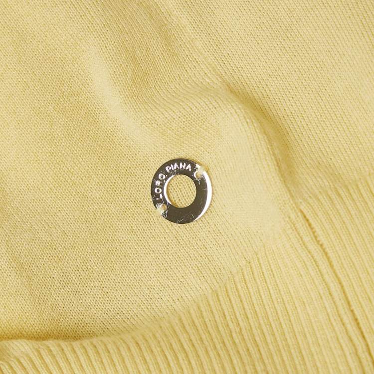 Pre Owned Loro Piana Yellow Manica Cashmere Knit Crewneck Sweater S