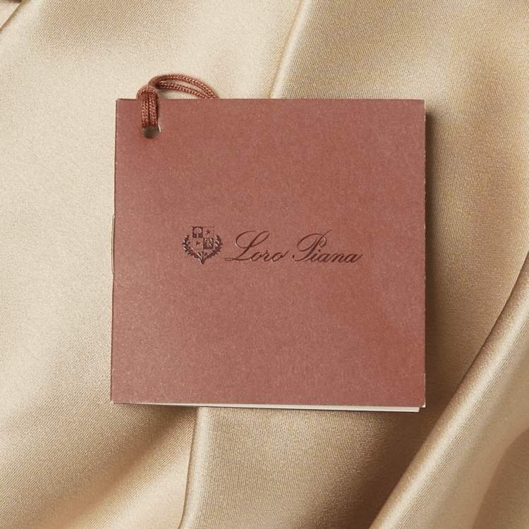 Pre Owned Loro Piana Beige Silk Satin Pleated Long Skirt S