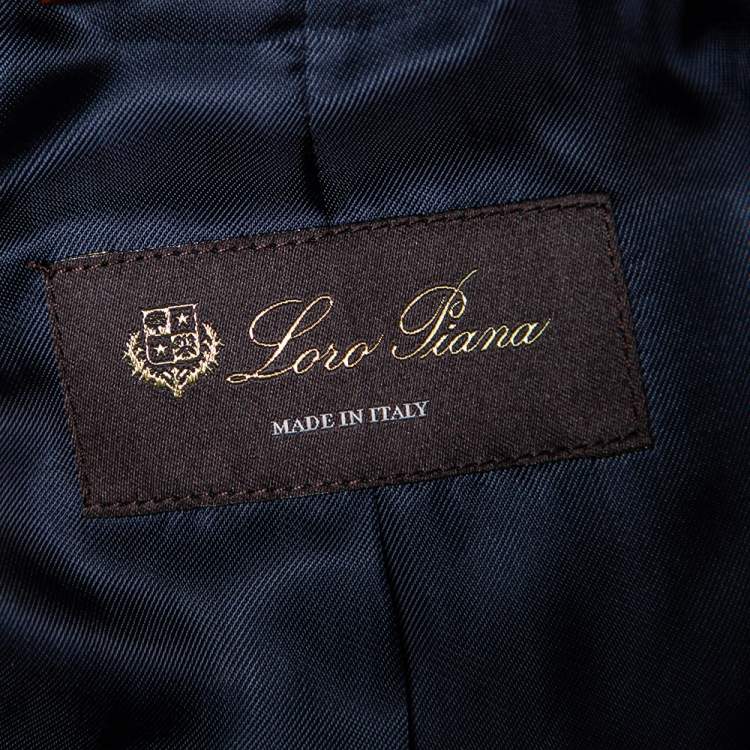 Pre Owned Loro Piana Navy Blue Wool Button Front Nolan Blazer M
