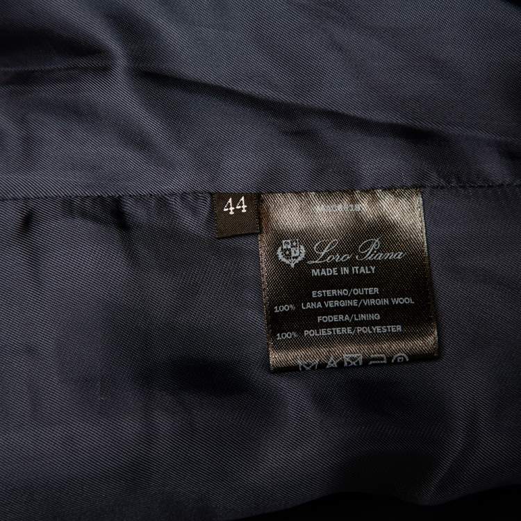 Pre Owned Loro Piana Navy Blue Wool Button Front Nolan Blazer M