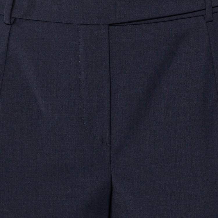 Pre Owned Loro Piana Navy Blue Wool Tapered Leg Jari Trousers M