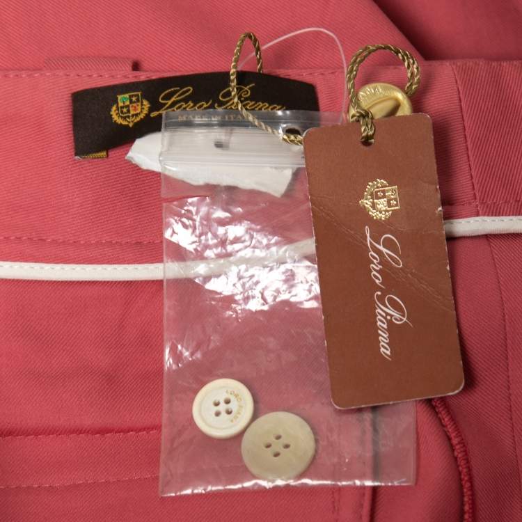 Pre Owned Loro Piana Pink Stretch Cotton Bermuda Shorts M
