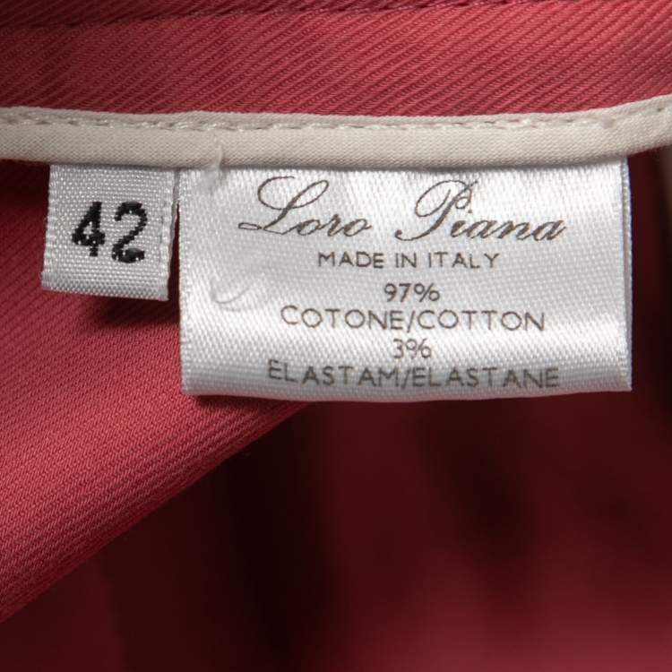 Pre Owned Loro Piana Pink Stretch Cotton Bermuda Shorts M