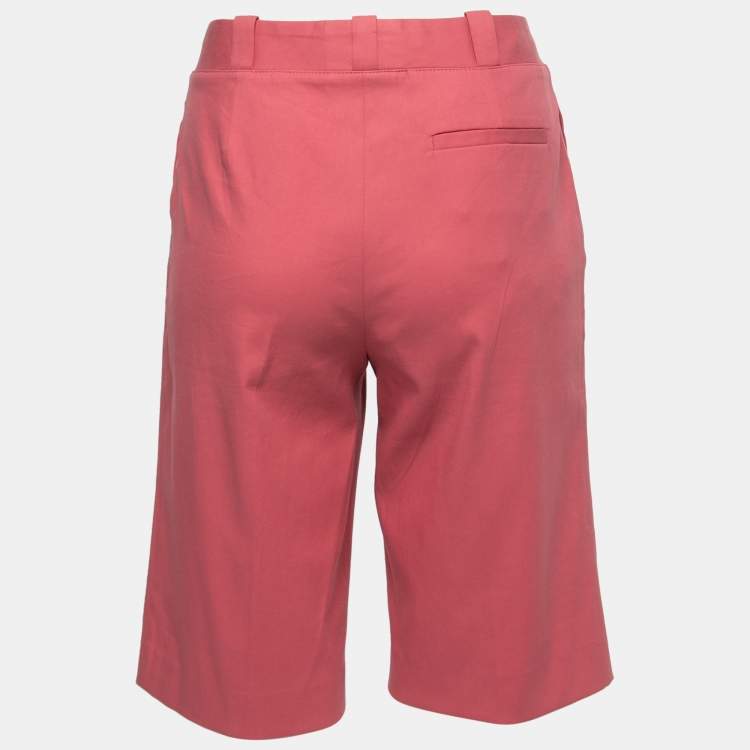 Pre Owned Loro Piana Pink Stretch Cotton Bermuda Shorts M