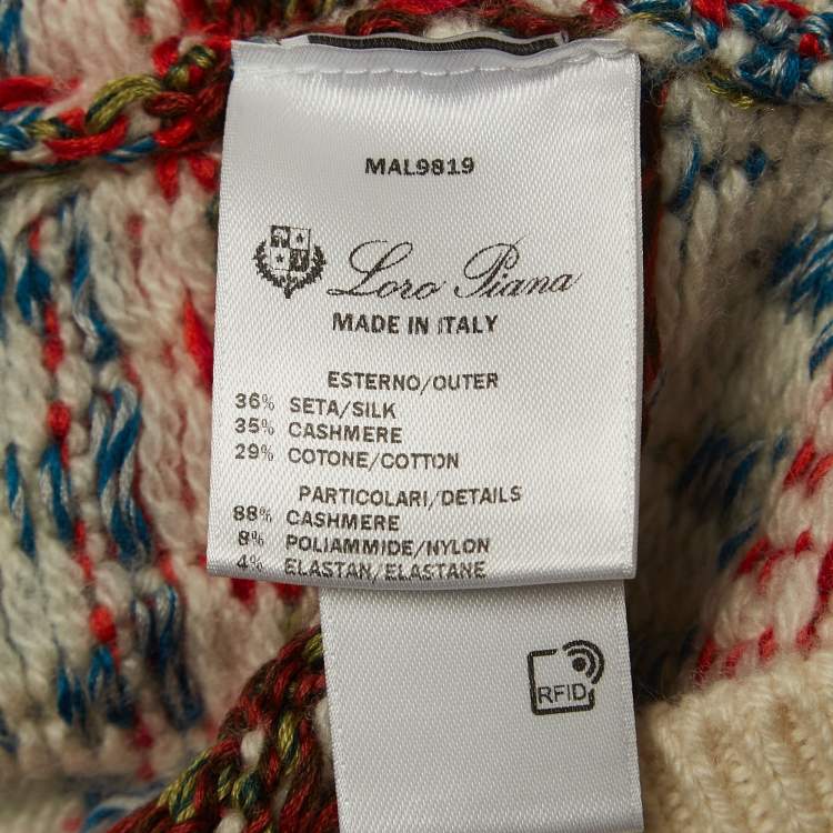 Pre Owned Loro Piana Multicolor Patterned Knit Trujillo Sweater S