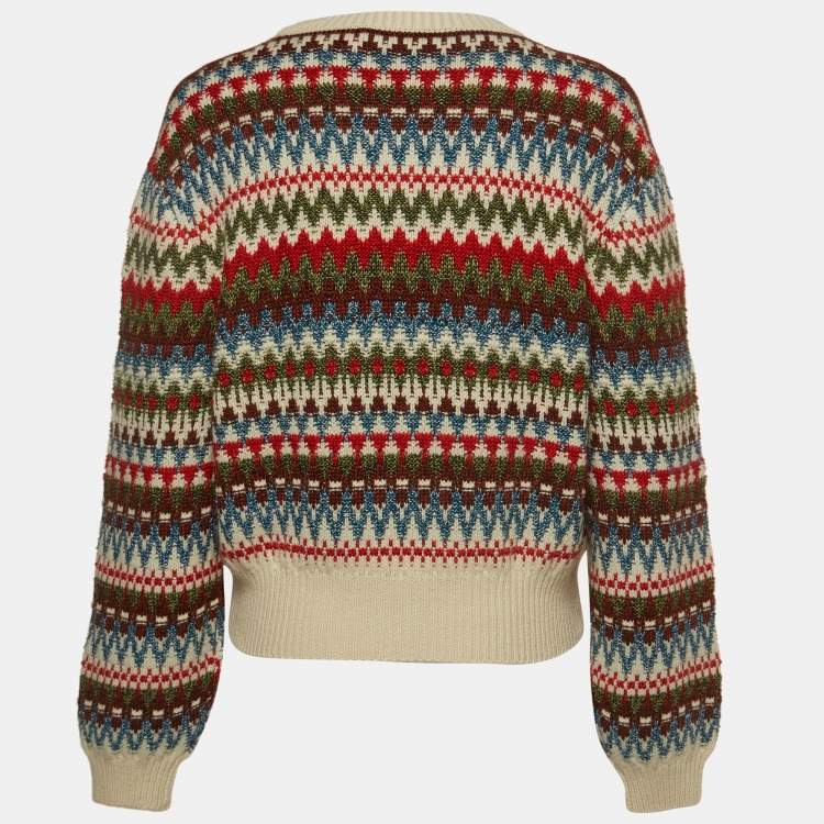 Pre Owned Loro Piana Multicolor Patterned Knit Trujillo Sweater S