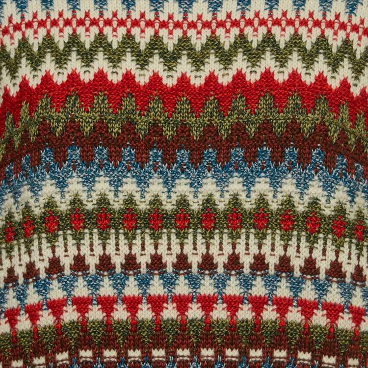 Pre Owned Loro Piana Multicolor Patterned Knit Trujillo Sweater S