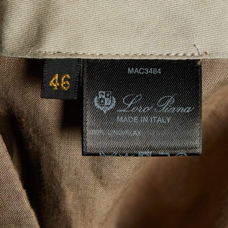 Pre Owned Loro Piana Brown Linen Straight Fit Trousers L