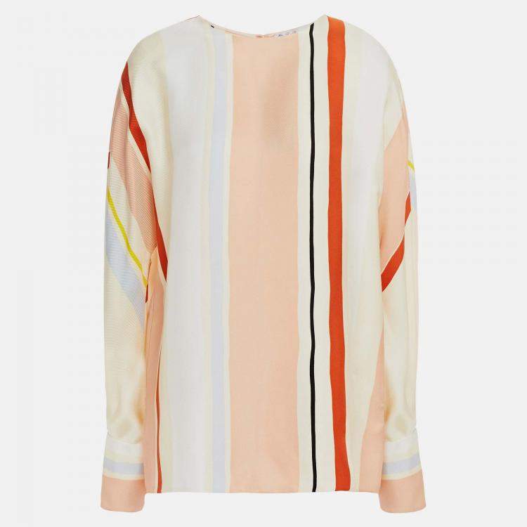 Pre Owned Loro Piana Silk Long Sleeved Top M
