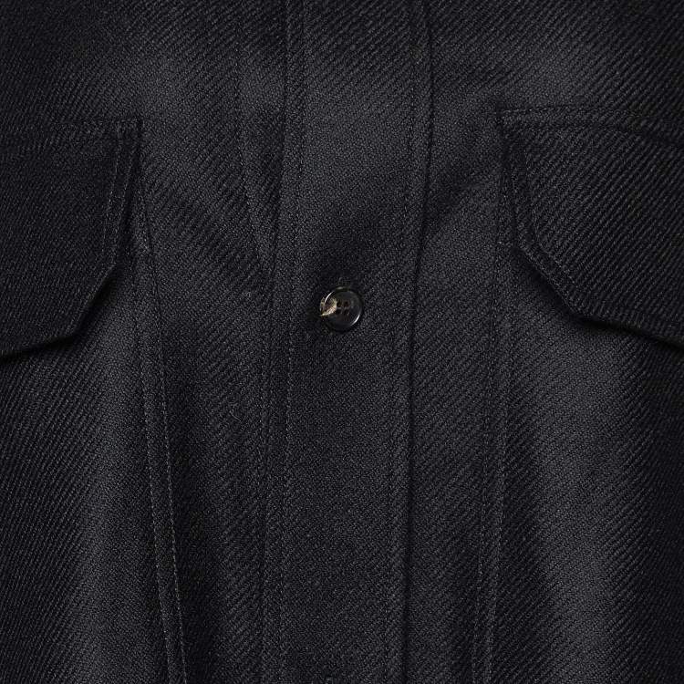 Pre Owned Loro Piana Black Cashmere Flannel Alvar Overshirt S