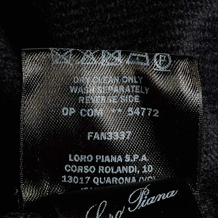 Pre Owned Loro Piana Black Cashmere Flannel Alvar Overshirt S