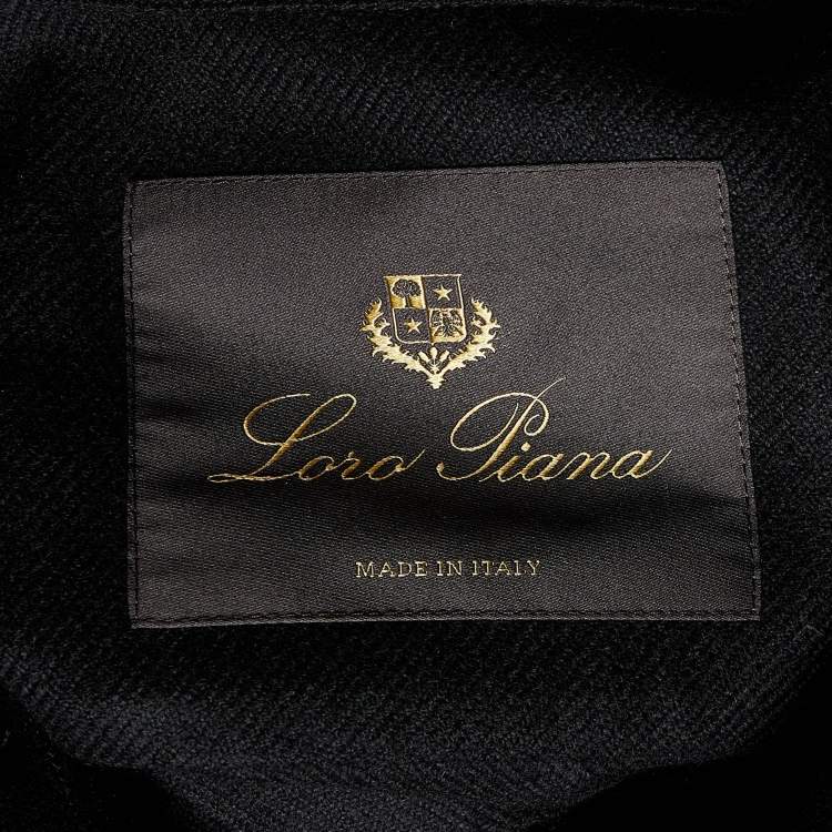 Pre Owned Loro Piana Black Cashmere Flannel Alvar Overshirt S