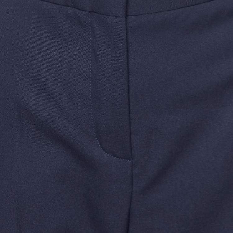 Pre Owned Loro Piana Navy Blue Wool Tailored Pants M