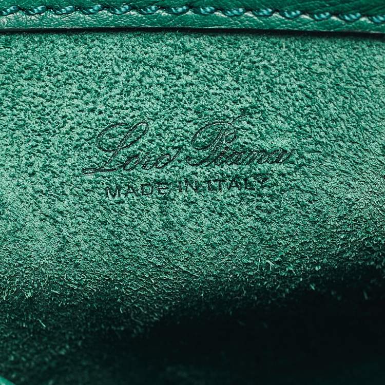 Pre Owned Loro Piana Green Ostrich Micro Bale Bag