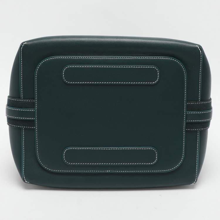 Pre Owned Loro Piana Green Leather Large Bale Shoulder Bag