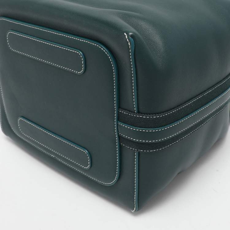 Pre Owned Loro Piana Green Leather Large Bale Shoulder Bag