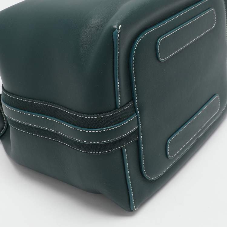 Pre Owned Loro Piana Green Leather Large Bale Shoulder Bag