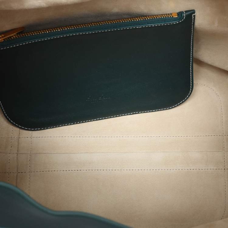 Pre Owned Loro Piana Green Leather Large Bale Shoulder Bag