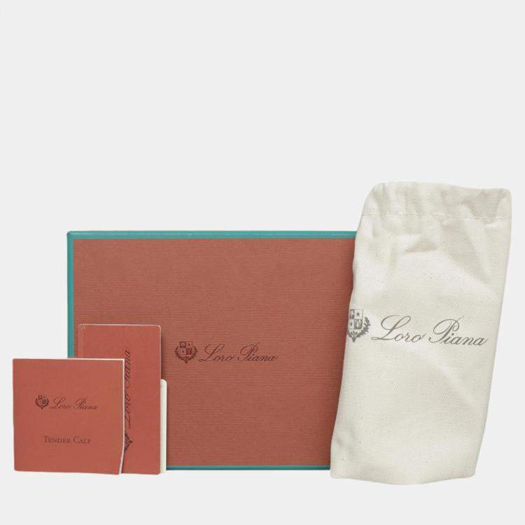 Pre Owned Loro Piana Warm Mastic Calfskin Leather Extra Pocket Mini Pouch Bag