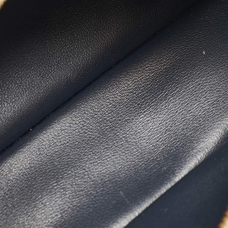 Pre Owned Loro Piana Navy Blue Leather Extra Pocket L19 Pouch