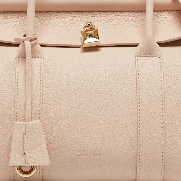 Pre Owned Loro Piana Pink Leather Loom L25 Satchel