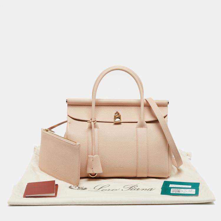 Pre Owned Loro Piana Pink Leather Loom L25 Satchel