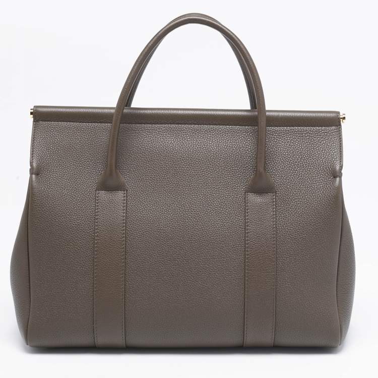 Pre Owned Loro Piana Dark Chocolate Liquorice Leather Loom L32 Bag