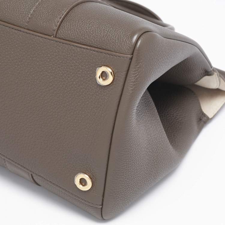 Pre Owned Loro Piana Dark Chocolate Liquorice Leather Loom L32 Bag