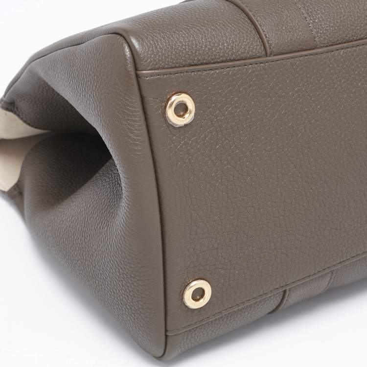 Pre Owned Loro Piana Dark Chocolate Liquorice Leather Loom L32 Bag