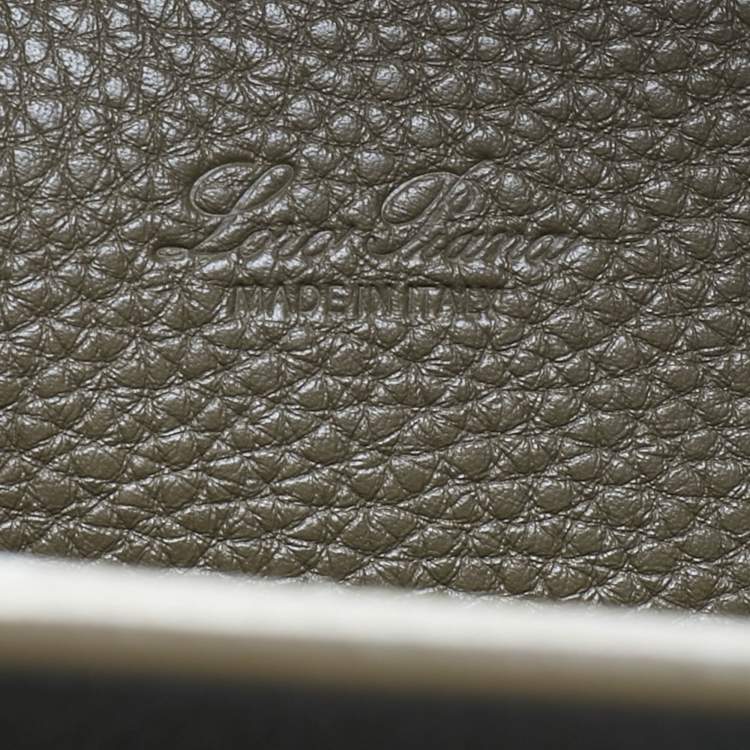 Pre Owned Loro Piana Dark Chocolate Liquorice Leather Loom L32 Bag