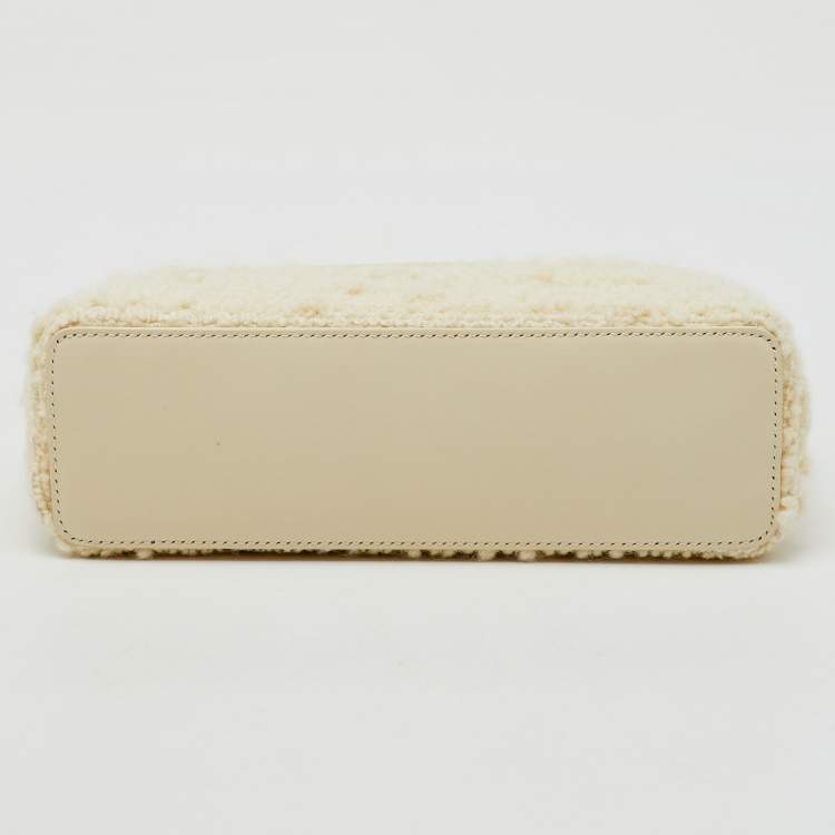 Pre Owned Loro Piana Off White Virgin Wool and Leather Extra Pocket L19 Bag