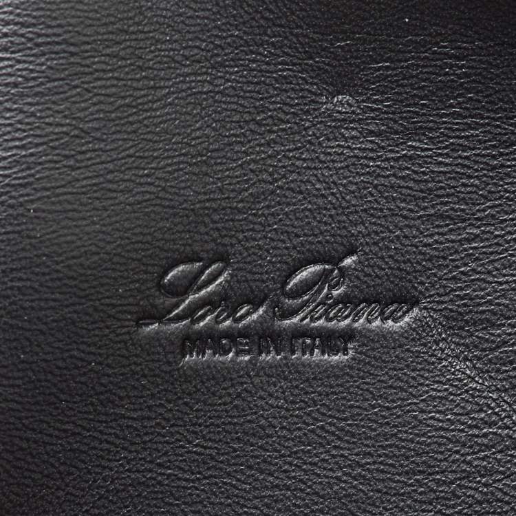 Pre Owned Loro Piana Black Ostrich Leather Extra Pocket L19 Pouch