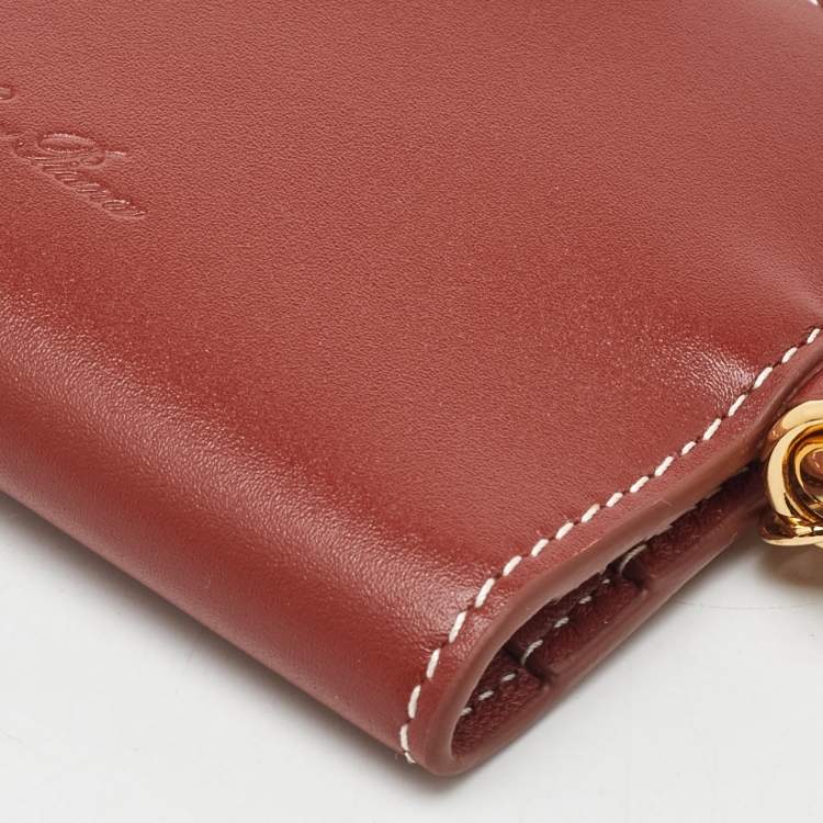 Pre Owned Loro Piana Brown Leather Extra Card Holder