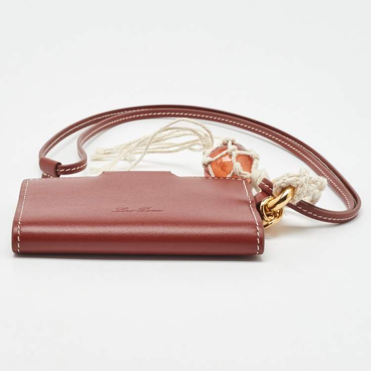 Pre Owned Loro Piana Brown Leather Extra Card Holder