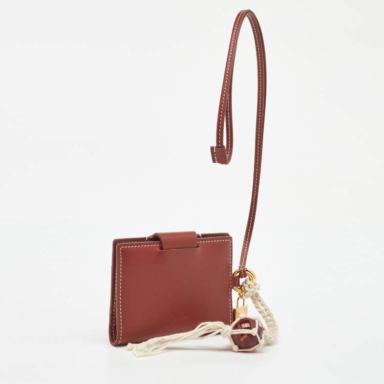 Pre Owned Loro Piana Brown Leather Extra Card Holder