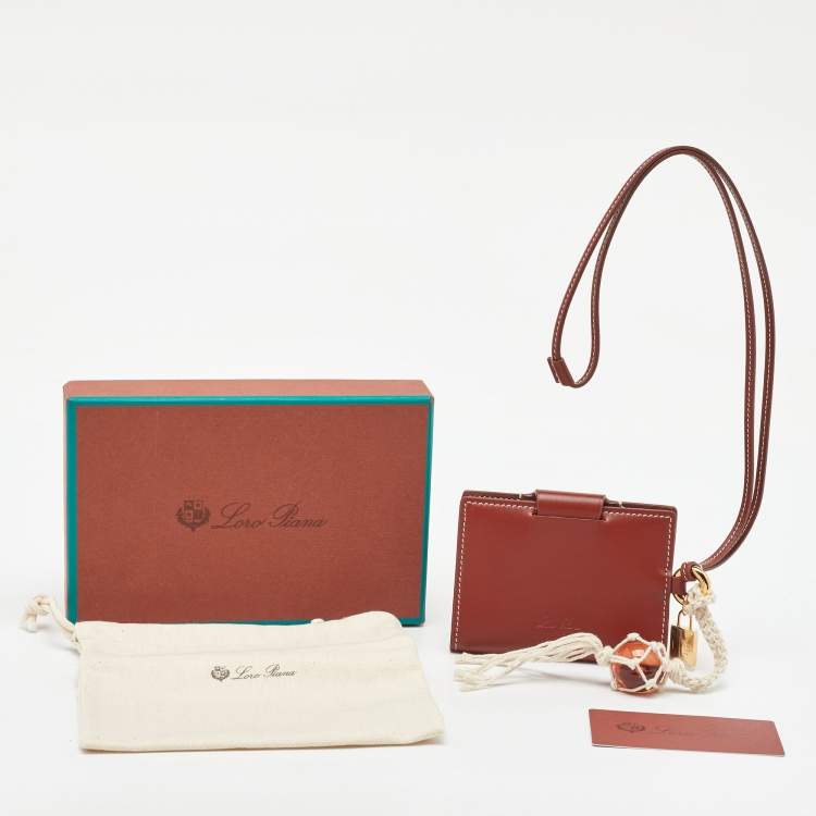 Pre Owned Loro Piana Brown Leather Extra Card Holder