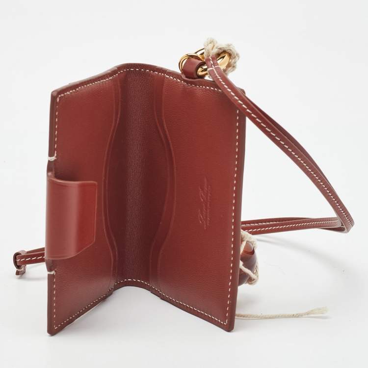 Pre Owned Loro Piana Brown Leather Extra Card Holder