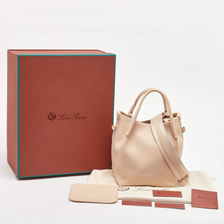 Pre Owned Loro Piana Beige Leather Small Bale Shoulder Bag