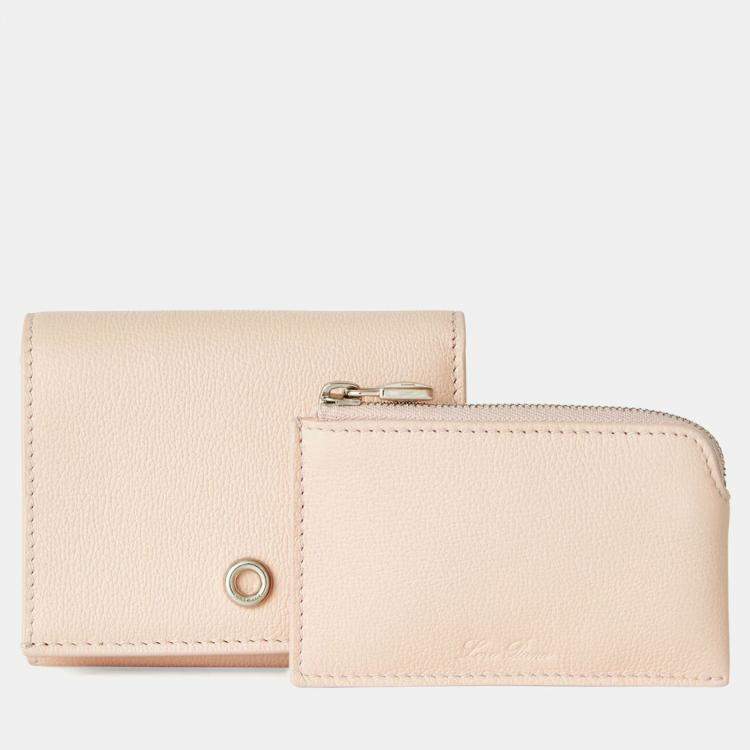 Pre Owned Loro Piana Ghiera Candoglia Marble Calfskin Wallet