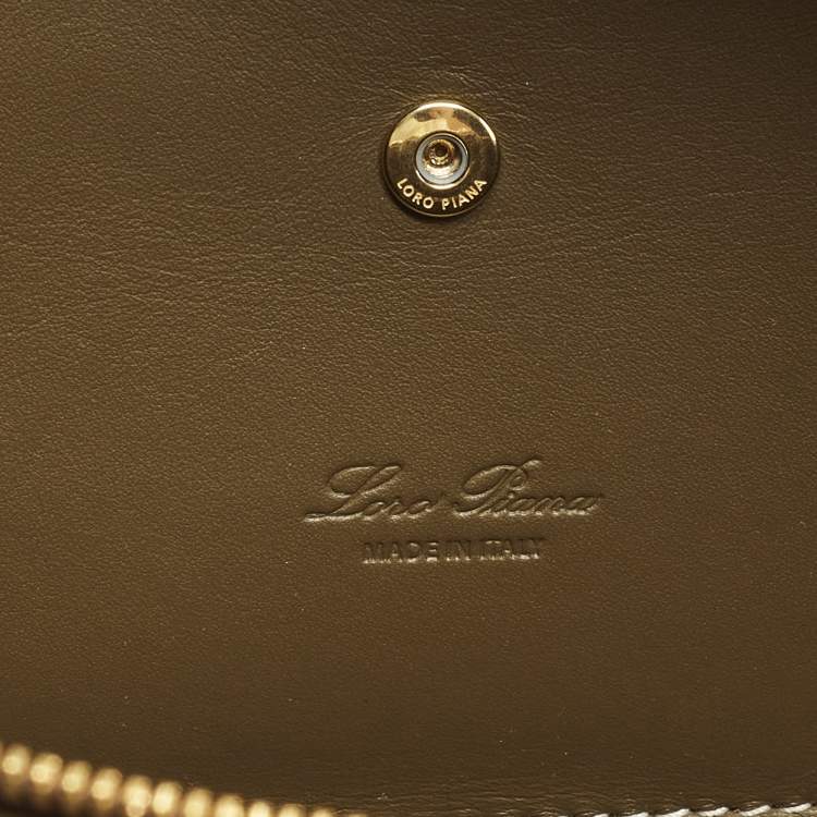 Pre Owned Loro Piana Extra L27 Tartan/Salty Capers/Sun Gold Linen and Leather Shoulder Bag
