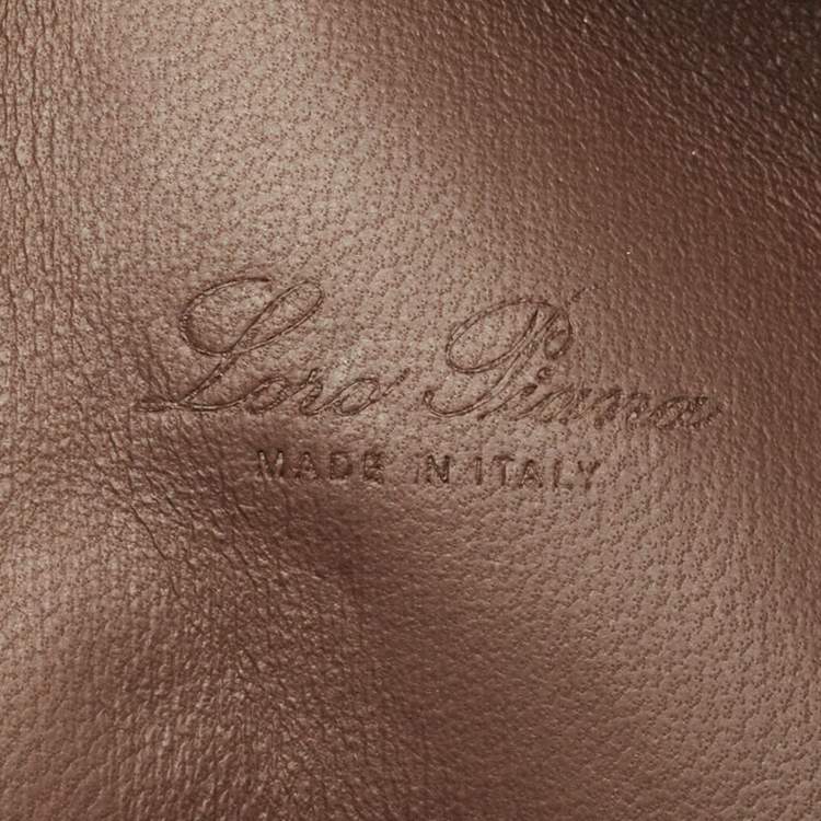 Pre Owned Loro Piana L19 Brown Ostrich Zip Pouch