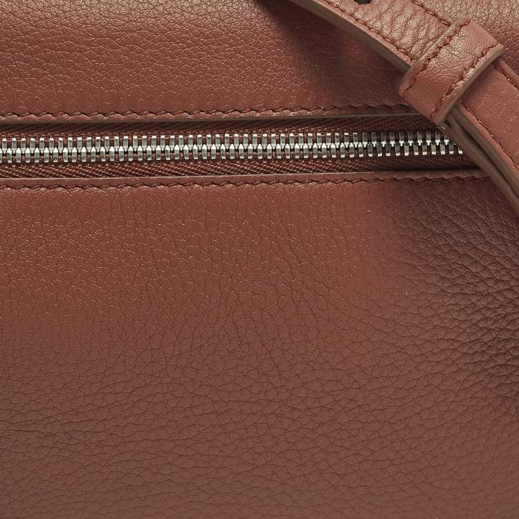 Pre Owned Loro Piana Extra Pocket L19 Brown Leather Pouch