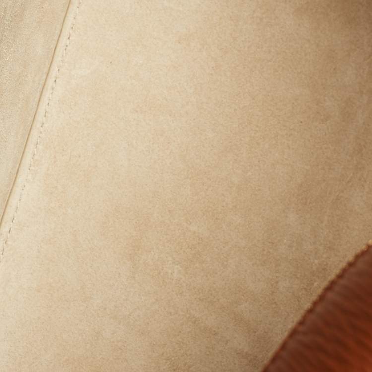 Pre Owned Loro Piana Extra Bag L27 Tan Zibeline Leather Shoulder Bag