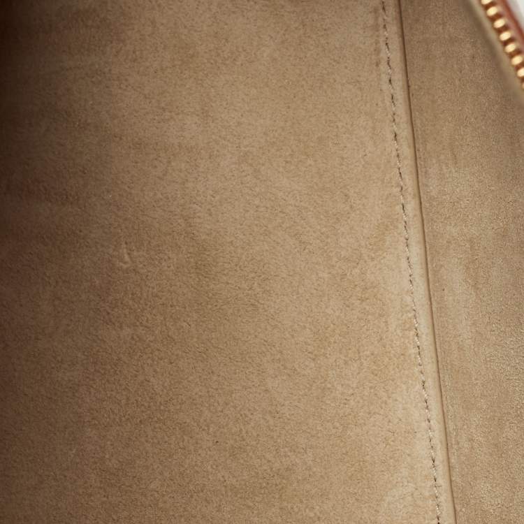 Pre Owned Loro Piana Extra Bag L27 Tan Zibeline Leather Shoulder Bag