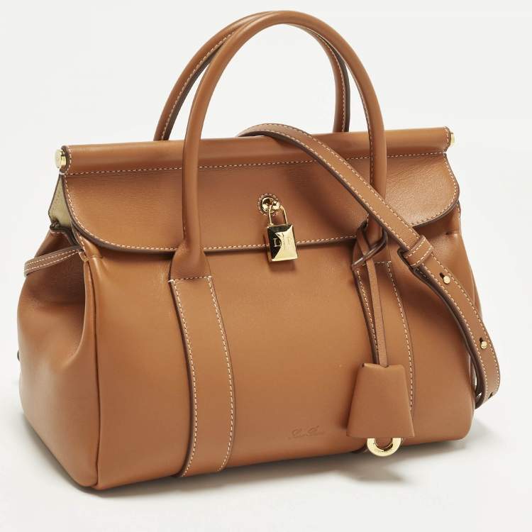 Pre Owned Loro Piana Loom L25 Warm Tan Leather Bag