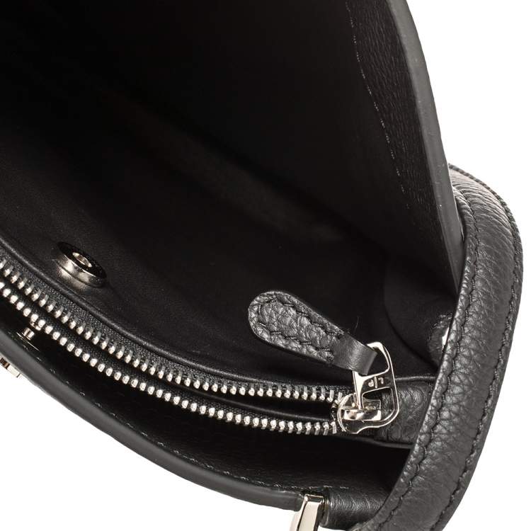Pre Owned Loro Piana Black Leather Milky Way Odessa Crossbody Bag