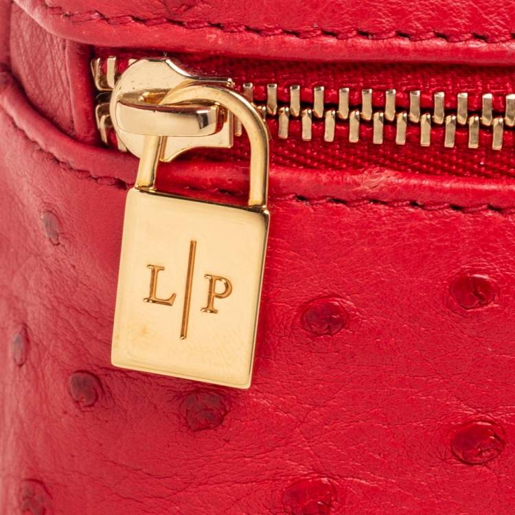 Pre Owned Loro Piana Red Ostrich L19 Pouch