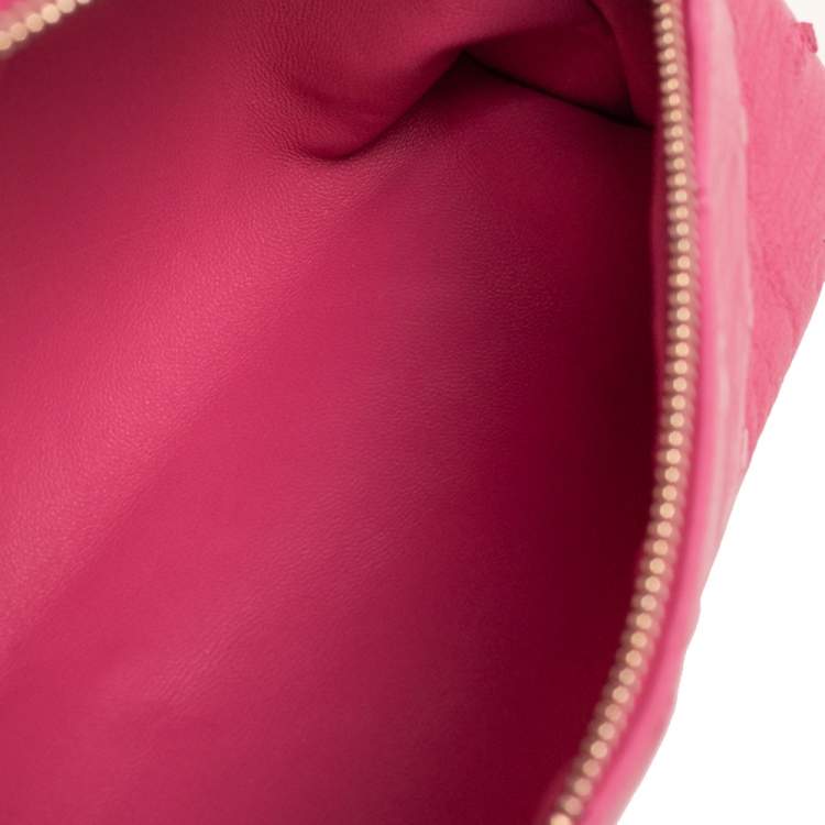 Pre Owned Loro Piana Pink Ostrich L19 Pouch