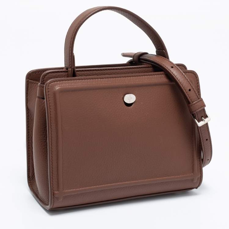 Pre Owned Loro Piana Brown Leather Cluisee Top Handle Bag